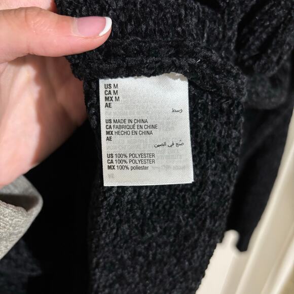 Karen Scott Chunky Knit Cowl Neck Sweater Black Fall Winter Cozycore Pull Over - Picture 7 of 8